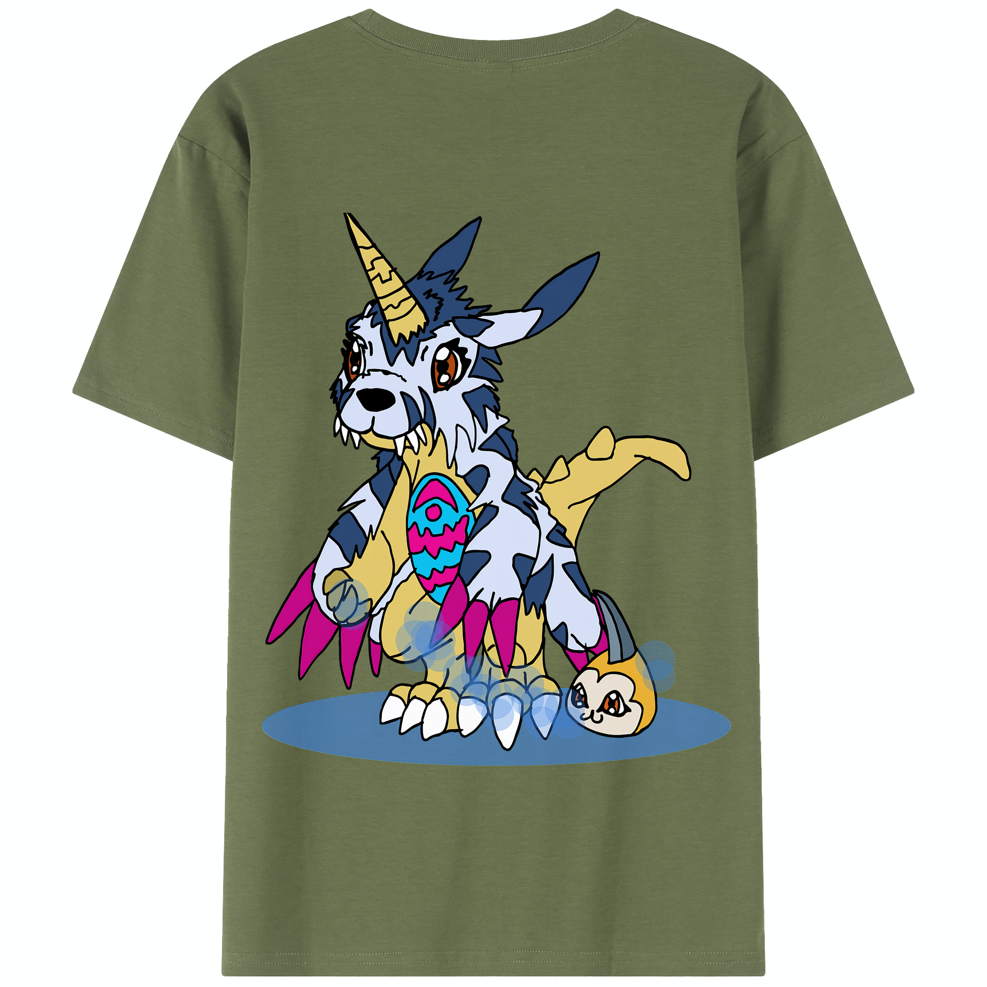 （画像用） Digimon デジタルモンスター/デジモン 綿100％半袖Tシャツ（背面プリント）